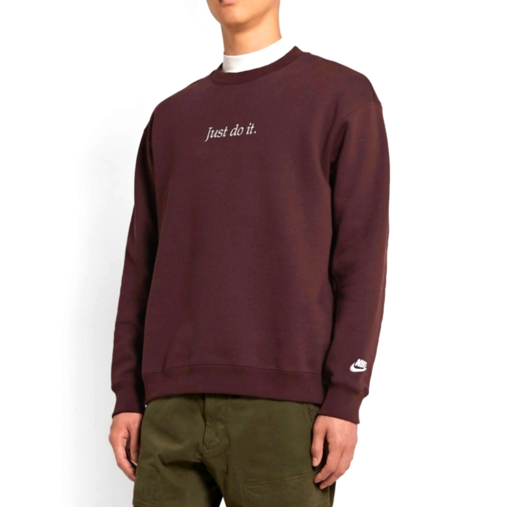 Nike - Men Sz XXL Embroidered Fleece-Back Cotton-Blend Jersey Sweatshirt - Burg
